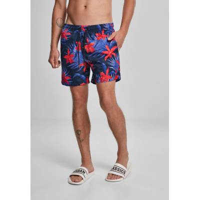 Urban Classics Мъжки бански в синьо и червено Urban Classics PatternUB-TB2679-02464 - Син, размер S