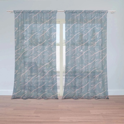 Záclony Růžové malované lístky: 2 ks - 150x250 cm - Sablio