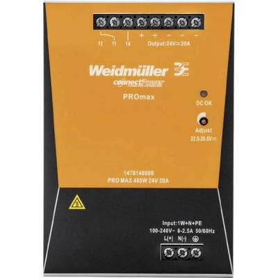 Weidmüller 1478140000 síťový zdroj na DIN lištu 24 V/DC 20 A 480 W Obsah 1 ks
