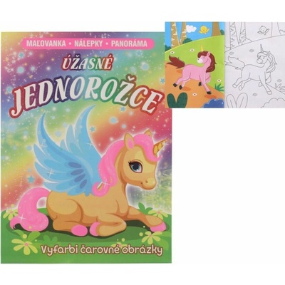Úžasné jednorožce Maľovanka nálepky panoráma