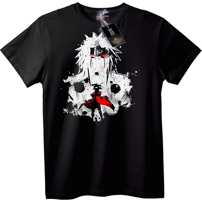 NOONEBRAND Тениска Аниме Череп с Червена Фигура - M, Black