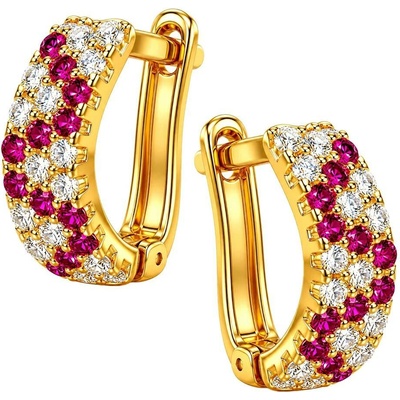 Zlaton Náušnice žluté zlato s kameny visací 1.3cm 1.95g 000990306137
