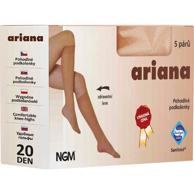 NGM ARIANA podkolenky 5 párů zdravotní lem 8002 bronz