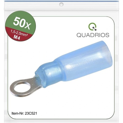Quadrios 23C521 guľaté káblové oko Prierez=2.5 mm² Ø otvoru=4.3 mm čiastočne izolované modrá 50 ks