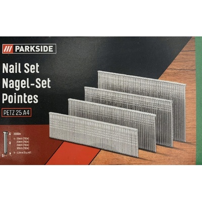 Hřebíky Parkside sada typ 47, 4 délky x 750 kusů