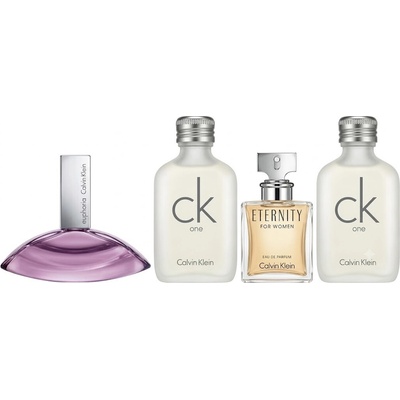 Calvin Klein Ladies sada miniatúr pre ženy EDP Eternity 5 ml + EDP Euphoria 4 ml + 2x EDT CK One 10 ml