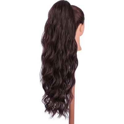 Ponytail vlnitý so sťahovacou gumou - vínovohnedá