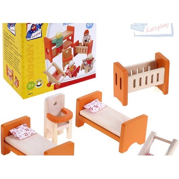 Woody Set nábytek dětský pokojíček do domečku 90813 pro panenky