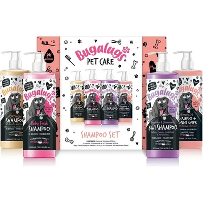 Bugalugs Shampoo Set Dog Grooming Giftset Подаръчен Комплект Шампоани за куче 4 х 500 мл