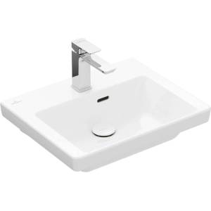 Villeroy & Boch Subway 3.0 - Умивалник за мебел 50x40 см, с преливник, отвор за смесител, алпийско бяло 4370FF01 (4370FF01)
