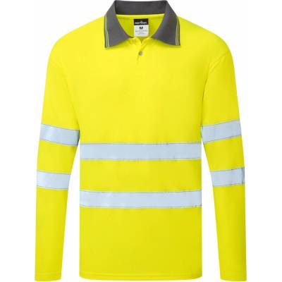 Portwest HI-VIS ESSENTIAL ES1 ES277 Pánska reflexná polokošeľa s dlhým rukávom HV žltá 4XL