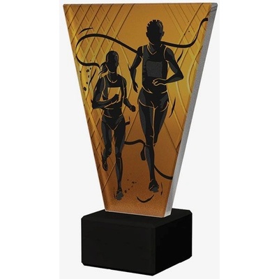 Designová skleněná trofej Běh Výška: 15 cm Průměr: 1 cm