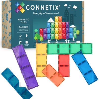 Connetix Rainbow Rectangle Pack 18ks obdelníků