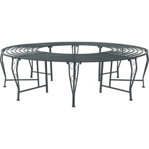 vidaXL Дървесен бенч 8 -местен Ø 160 x 44 см steel Сребристо сиво (42029505)