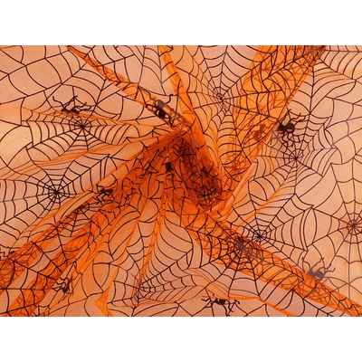 Organza pavučina Varianta: 2 oranžová, Balení: 1 m