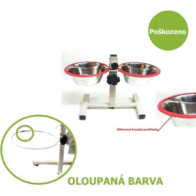 Stojan s miskami nerez 2 x 2,6 l