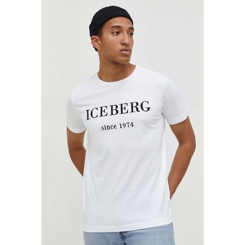 Iceberg Памучна тениска Iceberg в бяло с принт (F014.6327)