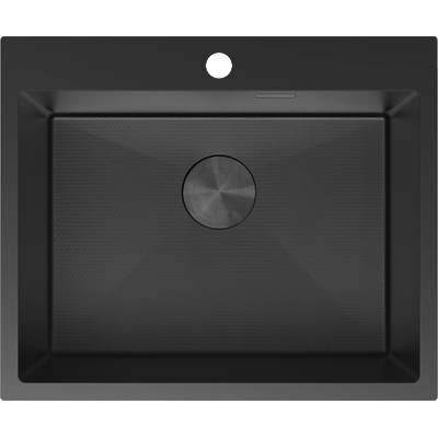 Mexen Solix стоманена мивка с 1 отделение 600 x 500 мм, черна HC - 6408601000-70HC (6408601000-70HC)