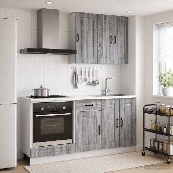 vidaXL Кухненски единица KALMAR 5 pcs Сив Сонома Инженерна дървесина (3438241)