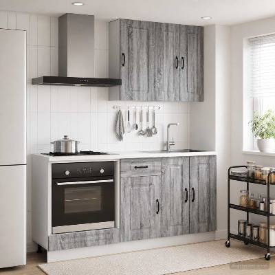vidaXL Кухненски единица KALMAR 5 pcs Сив Сонома Инженерна дървесина (3438241)