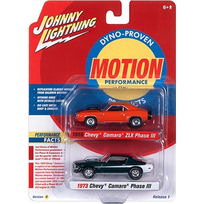 Chevrolet Camaro ZLX Phase III 1969 + Chevrolet Camaro Phase III 1973 1:64 - Johnny Lightning