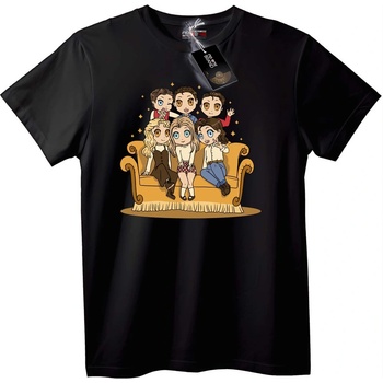 NOONEBRAND Тениска Семейство на Диван Карикатура - 2XL, White