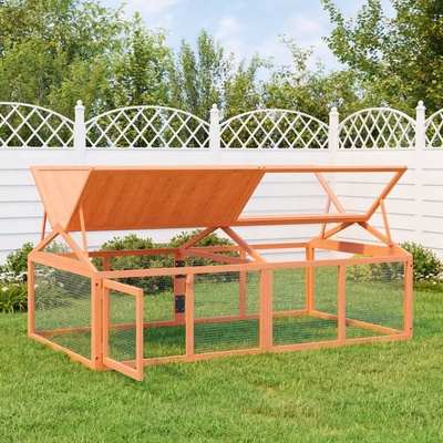 vidaXL výběh pro králíky hnědý 200 x 112,5 x 74 cm masivní borové dřevo 9799.172300