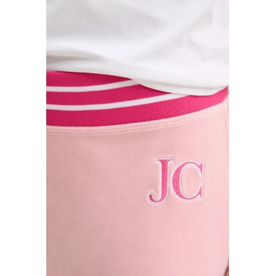 Juicy Couture Кадифен спортен панталон Juicy Couture KURT TRACK PANT в розово с апликация JCSBJ224418 (JCSBJ224418.121)