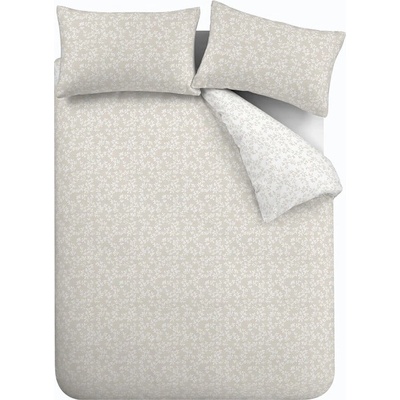 Bianca Бежово и бяло памучно спално бельо за двойно легло 200x200 cm Shadow Leaves - Bianca (BD/57806/R/DQS/NT)