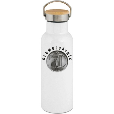 123TRIKO termoska Sedmdesátník, ideální dárek k narozeninám, bílý potisk 500 ml