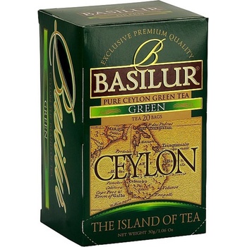 Basilur zelený čaj Ceylon GREEN 20 x 1,5 g