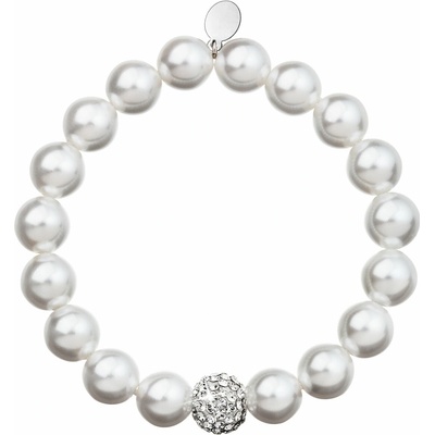 PAVONA Perlový náramok biely s krištáľmi Swarovski 33074.1
