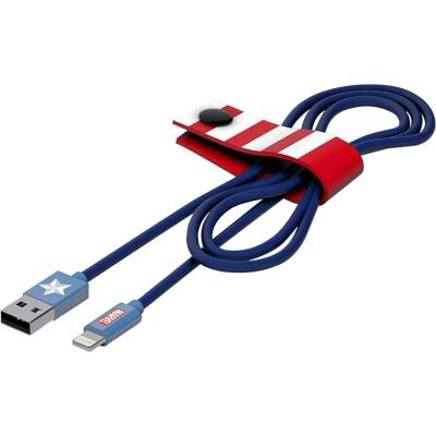 Tribe Marvel Captain America Lightning Cable - сертифициран Lightning кабел за iPhone, iPad и iPod с Lightning (120 см)