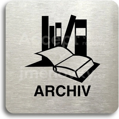 ACCEPT Piktogram archiv - stříbrná tabulka - černý tisk bez rámečku