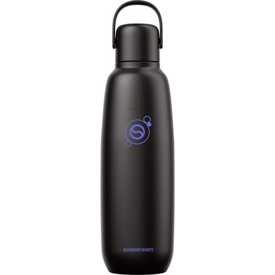 SodaStream Fizz & Go stainless steel soda bottle 0.9 l, double-walled insulated thermos bottle, keeps warm & cold, for carbonated drinks, compatible with DUO, TERRA, ART, ENSO & more, black - 1062413440