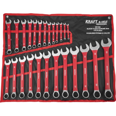 Kraft & Dele Sada plochých klíčů s očkem 25 ks 6–32 mm CRV KD11052