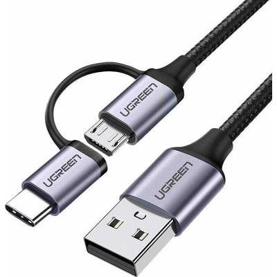 Ugreen 30875 2in1 USB - micro USB / USB Type C, 2.4A, 1m, černý