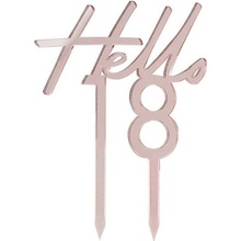 Ginger Ray ZÁPICH do dortu Hello 18 Rose Gold 13 x 10 cm