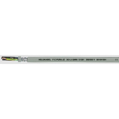 Helu F-C-PURö-JZ 21285-1000 riadiaci kábel 7 G 1.5 mm² 1000m sivá