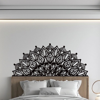 dřevo života Mandala na zeď BOHATOST k posteli Rozměry (cm): 140x60, Zvolte barvu dekoru: Černá