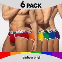 Addicted AD1142P Rainbow Brief výhodné balení 6 pánských bavlněných slipů