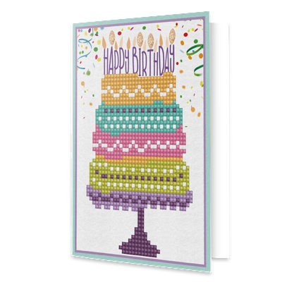 Diamond dotz Торта за рожден ден - диамантена картичка ddg. 004