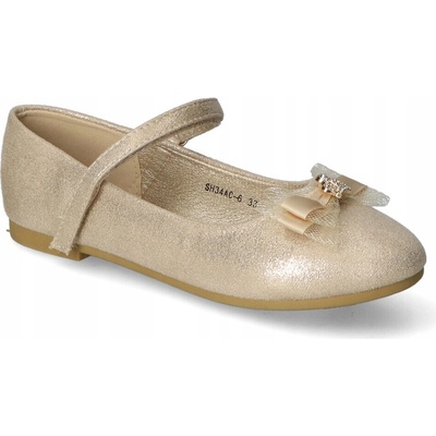 Dievčenské baleríny SH34AD-6 jasný zlatý