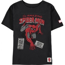 CurePink: dětské tričko MarvelSpiderman: Amazing černá bavlna