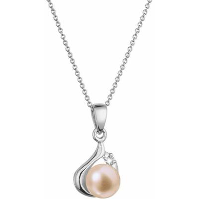 EVOLUTION GROUP 82PB00047 briliantový pink náhrdelník 0,015 ct perl. AAA 5 mm (AU 585/1000; 1,39 g)