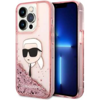 KARL LAGERFELD Кейс Karl Lagerfeld KLHCP14LLNKHCP за iPhone 14 Pro 6.1"", розов / розов, твърд, Glitter Karl Head