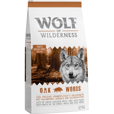 Wolf of Wilderness 2x12кг комбинирана опаковка Green Fields +Oak Woods Wolf of Wilderness
