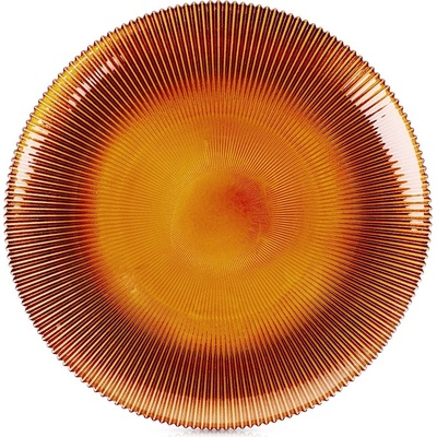 Home Styling Collection Žebrovaný plochý talíř AMBER 28 cm oranžová