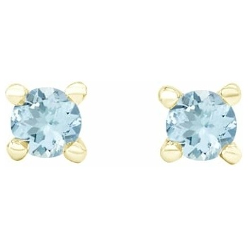 Eppi Zlaté skrutkovacie náušnice s akvamarínmi Maxima E38115