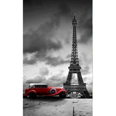 Dimex MS-2-0027 fototapeta Retro auto v Paríži rozmery 150 x 250 cm